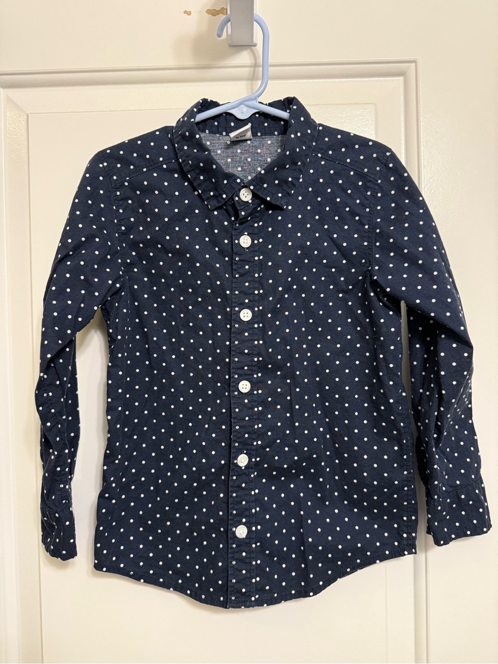 Old Navy Navy Blue Polka Dot Button-Down Shirt